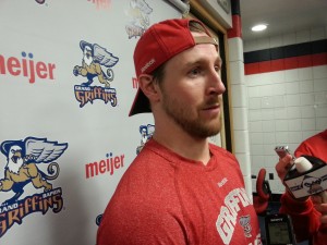 Griffins forward David McIntyre: "We're not playing our best. We're not playing together. It feels to me like we're not talking out there." (Photo by Author)