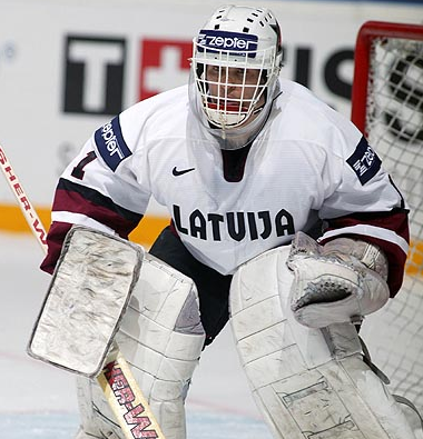 Arturs Irbe would be the starter for Latvia's All-Time Olympic team. He had a fantastic NHL career, and is in the IIHF Hall of Fame. (Getty Images)