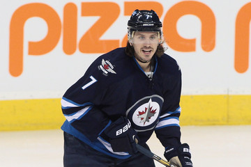 Keaton Ellerby of the Winnipeg Jets on the ice at the MTS Centre in Winnipeg during a game against the Los Angeles Kings on March 6, 2014. (Getty Images)