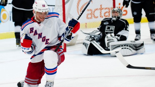 Gaborik had his ups and downs while a member of the Rangers. His days of trying to put goals behind Jonathan Quick are done for the time being. (Photo via CBS Los Angeles)