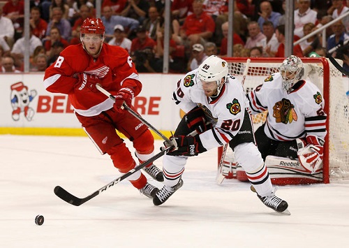 Justin Abdelkader has stepped up his game in these playoffs so far. Photo by Gregory Shamus/Getty Images