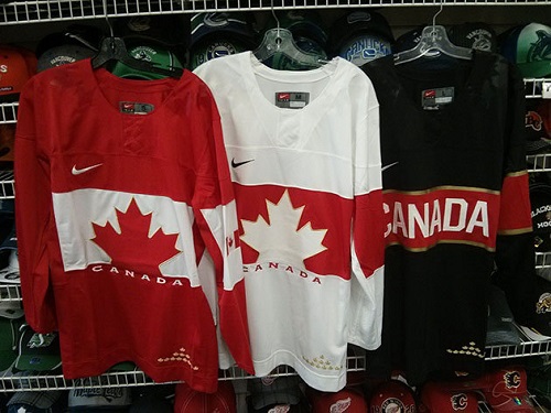 This leaked photo claims to show the three jerseys that Team Canada will be wearing at the Sochi Olympics, resulting in a  public outcry from fans. Credit: Puck Daddy blog (Yahoo.ca)