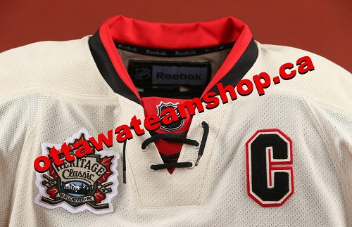 Front view of the teased new heritage Ottawa Senators jersey