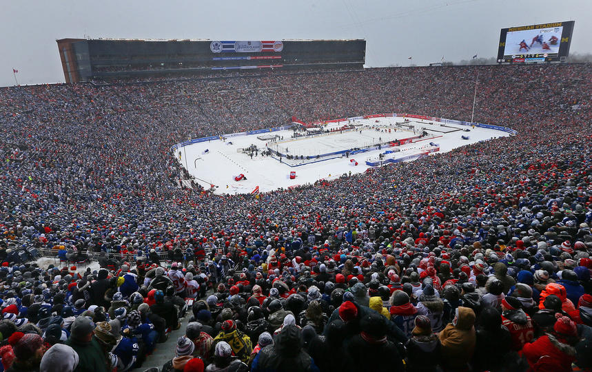 2014 Winter Classic Alumni Game at Comerica Park. Detroit Red Wings and  Toronto Maple Leafs