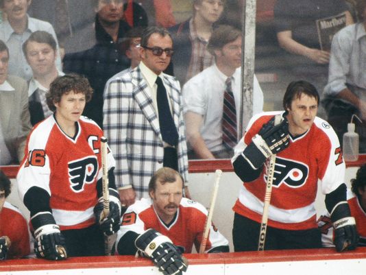 Fred Shero made a shocking move from behind the Flyers bench to the Rangers bench in 1978 (Photo by Steve Babineau – Getty Images)