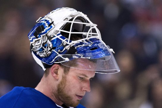 James Reimer isn't ready to talk about his future with the organization just yet. (Photo by  Nathan Denette / THE CANADIAN PRESS)