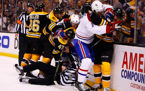 Game two of the Bruins/Canadiens playoff series last season. (Credit to Jared Wickerham/Getty Images)