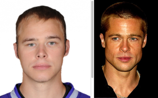 Captain Dustin Brown of the Los Angeles Kings (Left) and Actor Brad Pitt (Right)