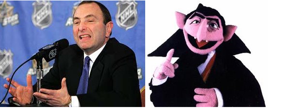 NHL Commissioner Gary Bettman (Left) and Sesame Street's Count (Right) 