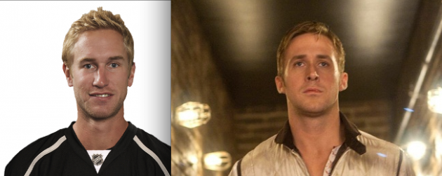 (Left - Los Angeles Forward Jeff Carter, Right - Actor Ryan Gosling)