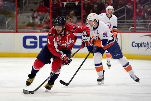 Alex Ovechkin could win his fifth Maurice “Rocket” Richard Trophy this season. (Patrick McDermott – NHLi via Getty Images)