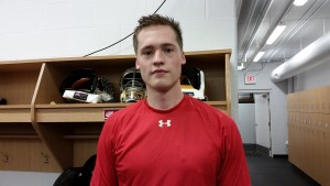 Goalie Chase Perry at the Red Wings' prospect development camp in Traverse City. July 3, 2015 (Photo by Author)