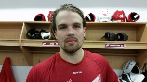 Forward Axel Holmstrom at the Red Wings' annual prospect development camp in Traverse City, Michigan. July 3, 2015. (Photo by Author)