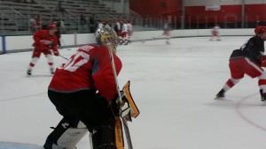 Goalie Chase Perry anticipates a shot. (Photo by Author)