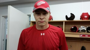 Forward Julius Vahatalo at the Red Wings' annual prospect development camp in Traverse City. July 6, 2015. (Photo by Author)