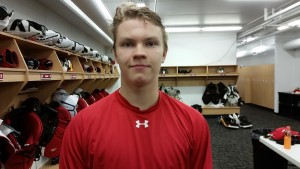 Defenseman Vili Saarijarvi at the Red Wings' 2015 prospect development camp. July 6, 2015. (Photo by Author)