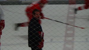 Grand Rapids Griffins coach Todd Nelson directs traffic. (Photo by Author)