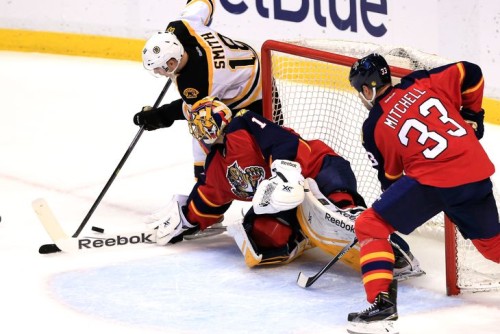 Reilly Smith won’t be trying to score on Roberto Luongo this season. (Robert Mayer – USA Today Sports)