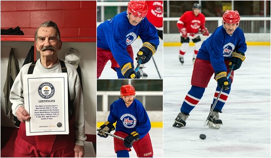 Mark Sertich, the Guinness World Records' oldest hockey player