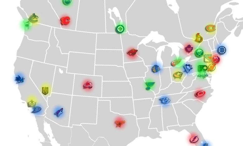 NHL Map, Teams